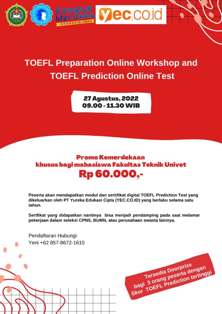 TOEFL Preparation Online Workshop and TOEFL Prediction Online Test