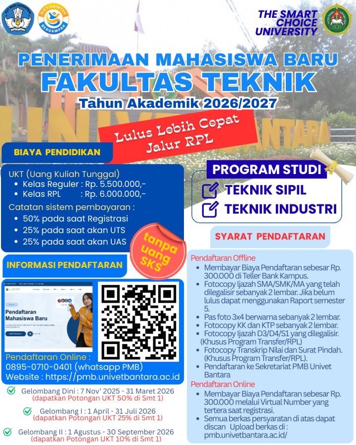 PENERIMAAN MAHASISWA BARU FAKULTAS TEKNIK