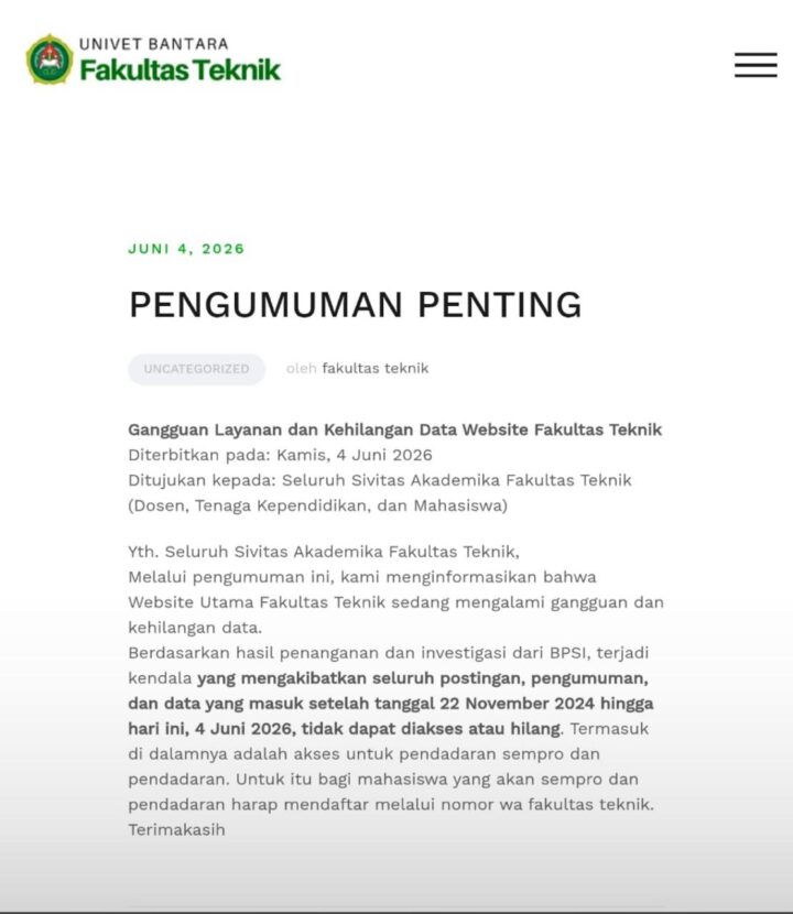 PENGUMUMAN PENTING